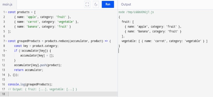 grouping object in an array by property
